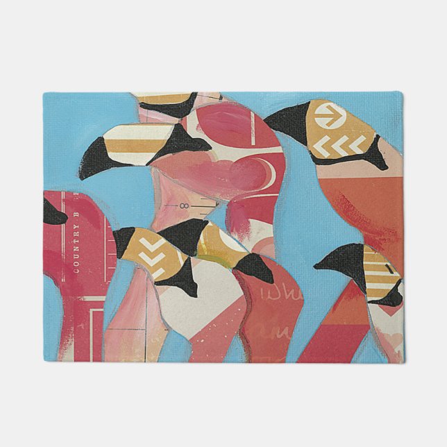 Felpudo Bloque de flamencos (Anverso)