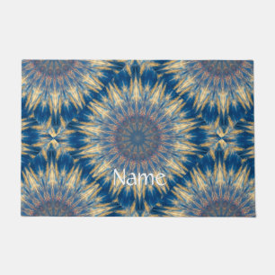 Felpudo Blue Chakra Kaleidoscope Thunder_Cove