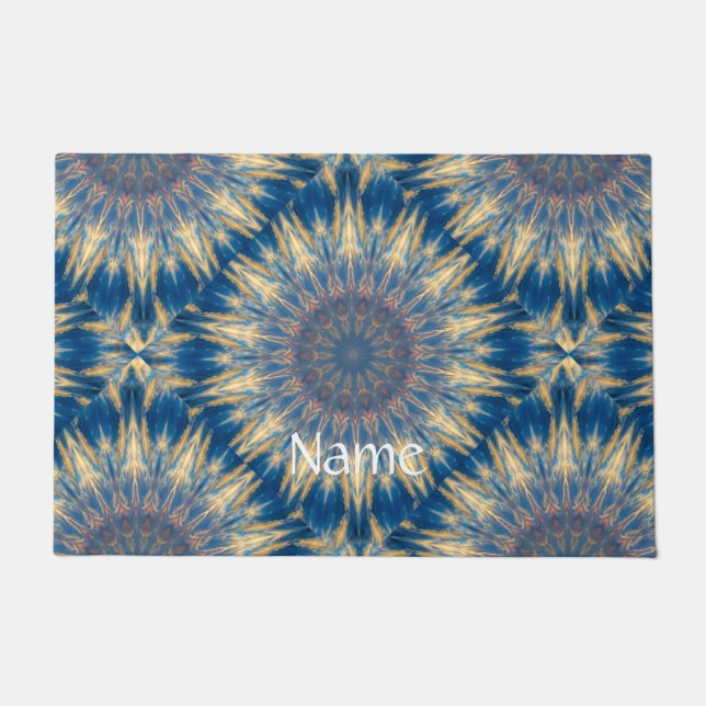Felpudo Blue Chakra Kaleidoscope Thunder_Cove (Anverso)