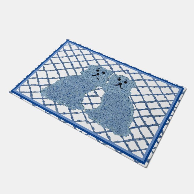 Felpudo Blue Ginger Jars Staffordshire Dogs Doormat (Angular)