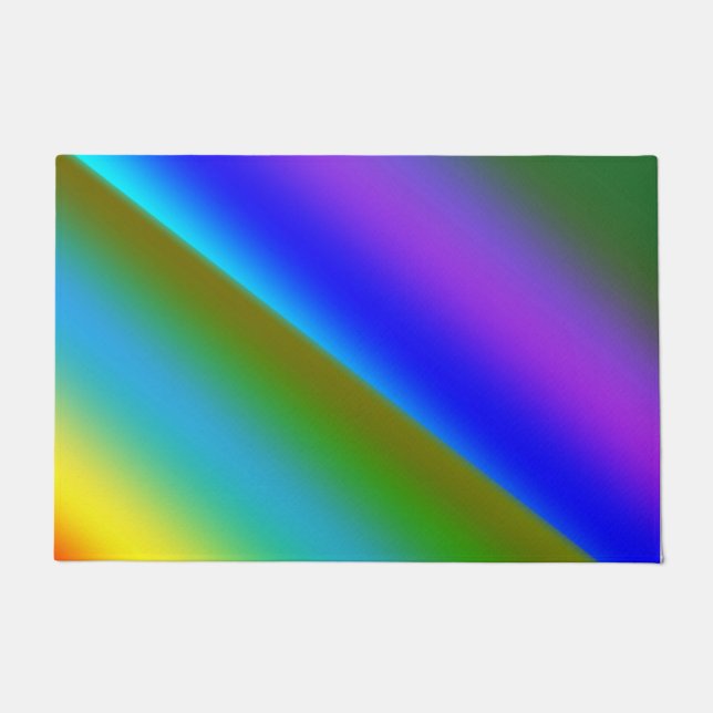 Felpudo Blue green rainbow abstract texture pattern art  t (Anverso)