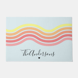 Felpudo Blue Groovy Lines Beach Sunrise