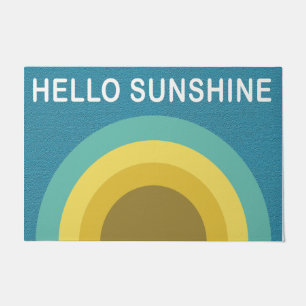 Felpudo Blue Hello Sunshine Doormat, Calentamiento de la c