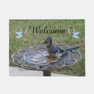 Felpudo Blue Jay Feathers Spiegeland Welcome Doormat