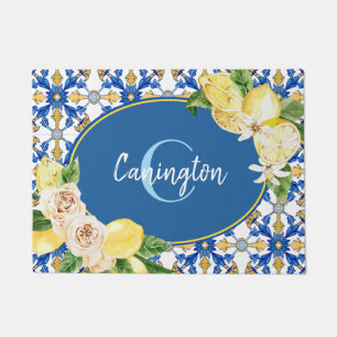 Felpudo Blue Lemon Mediterranean Monograma Nuevo Home Do