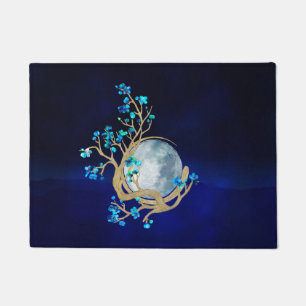 Felpudo Blue Sakura Blossom Zen Moon