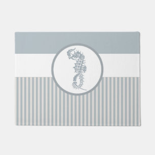 Felpudo Blue Seahorse Blue Classic Nautical Elegant