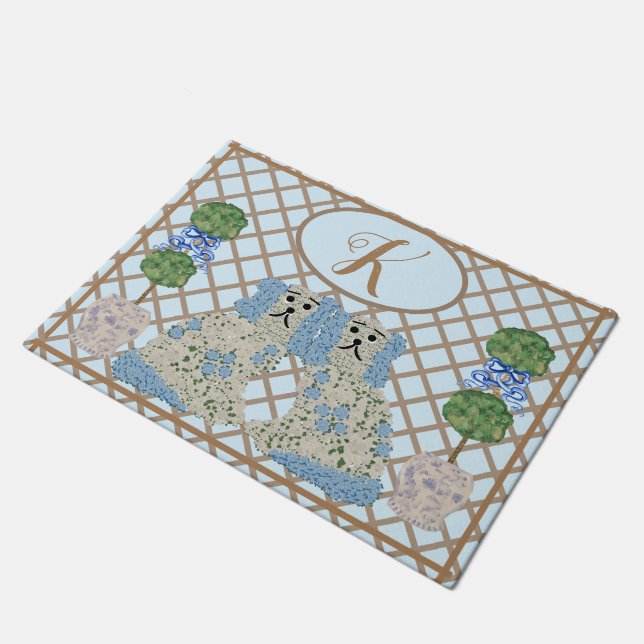 Felpudo Blue Staffordshire Dogs Ginger Jar Jars Topiary (Angular)