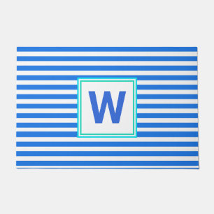 Felpudo Blue Striped Monogramed