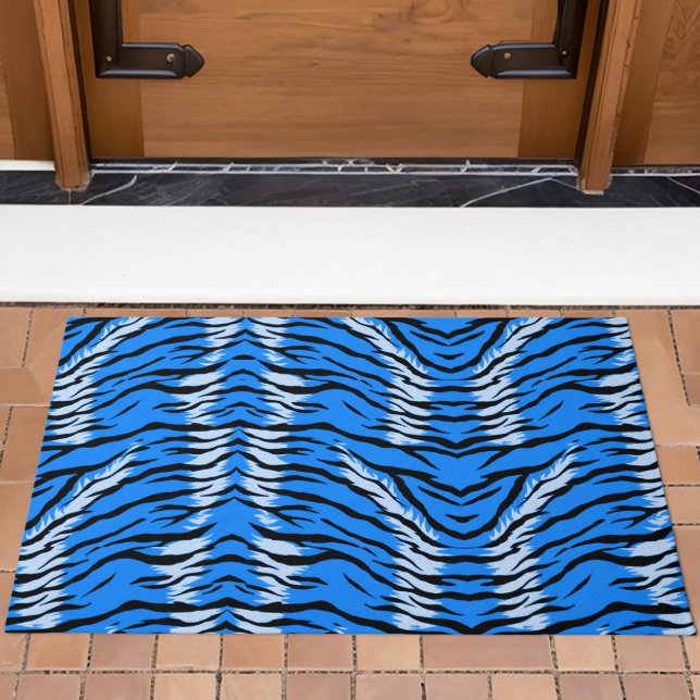 Felpudo Blue Tiger Animal Skin Pattern Design  (Subido por el creador)