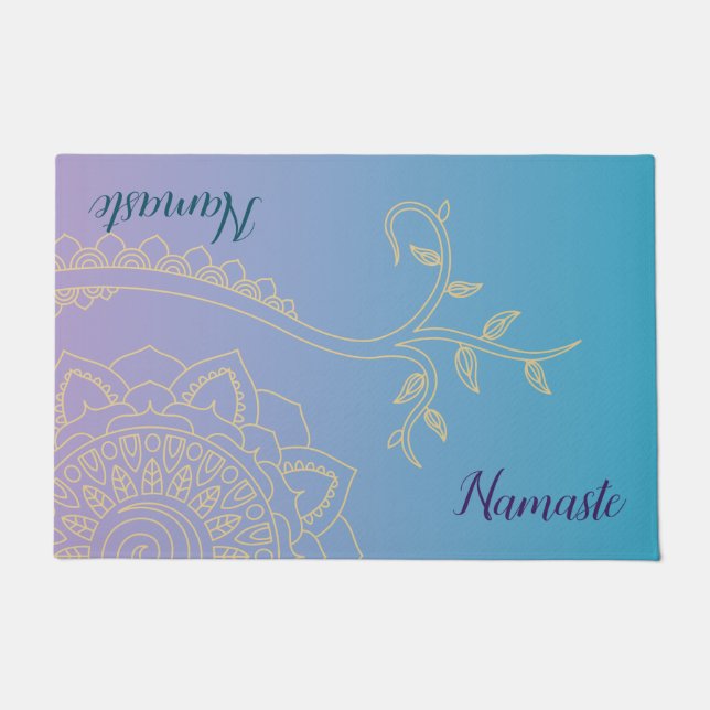 Felpudo Blue-Violet Namaste Doormat (Anverso)