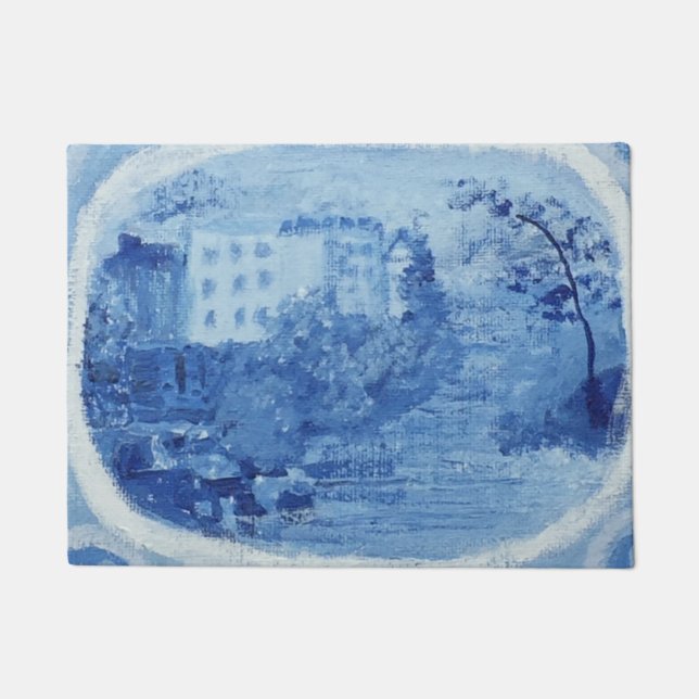 Felpudo Blue White Willow Plath Dish (Anverso)