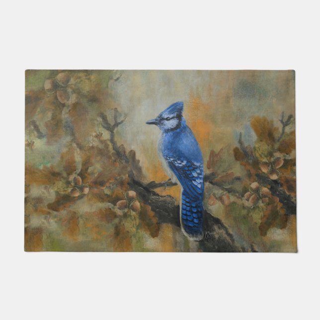 Felpudo Bluejay "Jaybird" rug by Jason Street (Anverso)