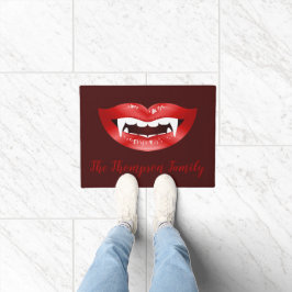 Felpudo Boca De Vampiro Rojo Y Nombre De Familia Personali