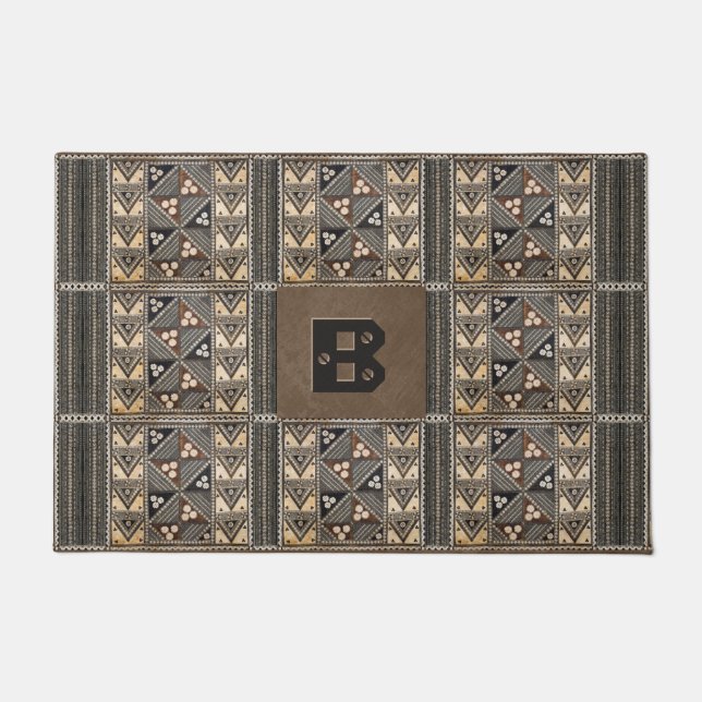 Felpudo Boda hawaiano Tapa Cloth (Anverso)