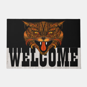 Felpudo Bohemio de toda temporada WILD Cat Welcome Mat