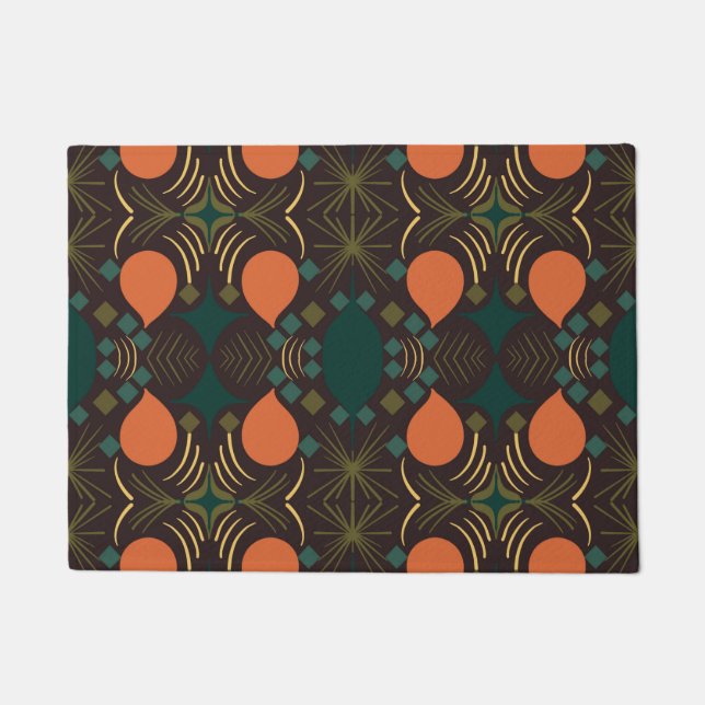 Felpudo Boho Geometric Diamond Brown (Anverso)
