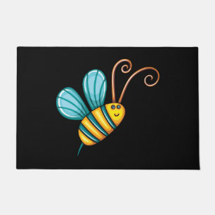 Felpudo Boho hermoso colorido retro manosea la abeja