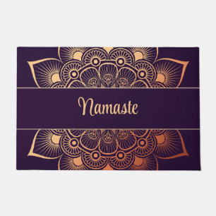 Felpudo Boho morado oscuro y morado Personalizado de Manda