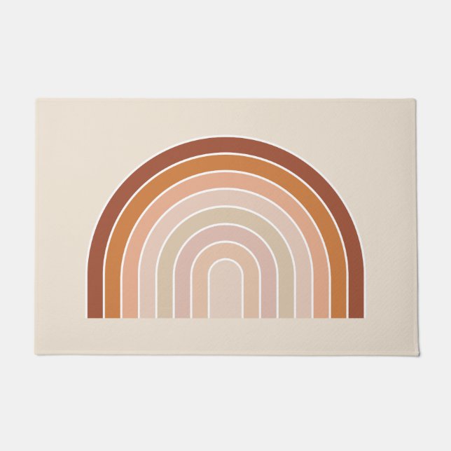 Felpudo Boho Rainbow Beige Terracotta (Anverso)