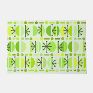 Felpudo Boho Retro Bowls Lines Chartreuse
