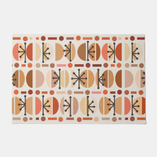 Felpudo Boho Retro Bowls Lines Earth Tones