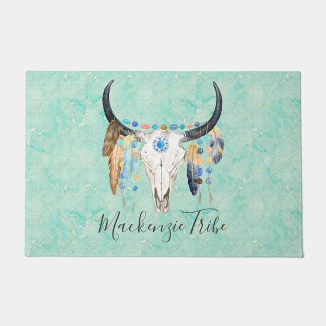 Felpudo Boho Skull personalizado (Anverso)