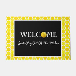 Felpudo Bolas de bolas amarillas, aléjate de la cocina