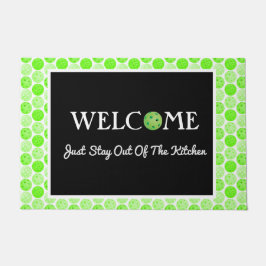 Felpudo Bolas de bolas verdes, mantente fuera de la cocina