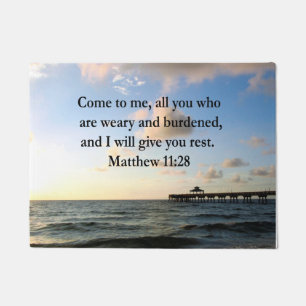 FELPUDO BONITA MATTHEW 11:28 SCRIPTURA VERSE