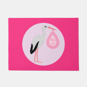 Felpudo Bonito Bebé Rosa Stork