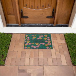 Felpudo Bonito floral verde moderna femenina Door Mat