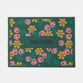 Felpudo Bonito floral verde moderna femenina Door Mat