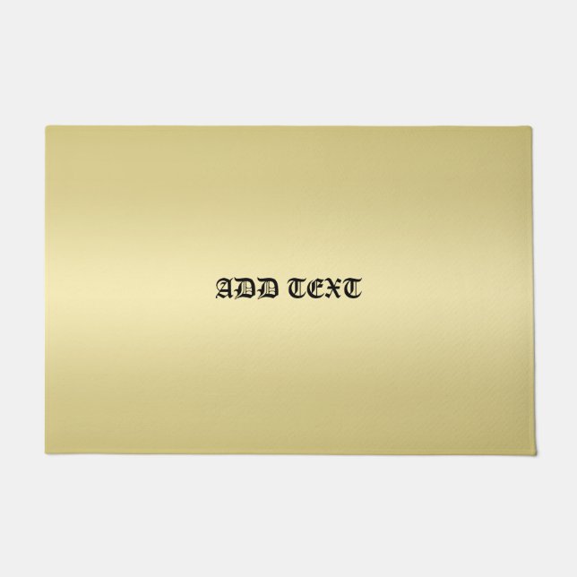 Felpudo Bonito Gradiente moderno Fondo dorado,TEXTO DIY (Anverso)