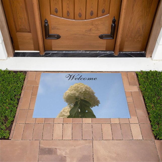 Felpudo Bonito Lime Hydrangea Blue Sky Doormats (Exterior)