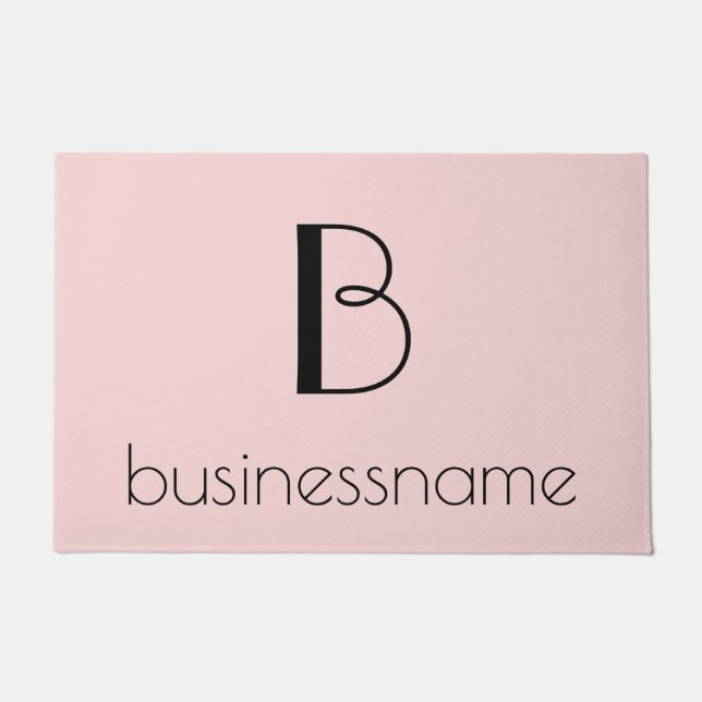 Felpudo Bonito Monograma Personalizado Rosado Incial (Anverso)