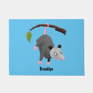 Felpudo Bonito opossum colgando de un personalizado de suc