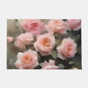 Felpudo Bonito rosa rosa pintura acuarela