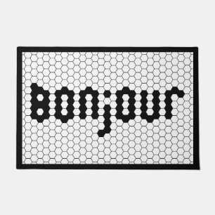 Felpudo Bonjour Baldosa Falsa Negra y Blanca