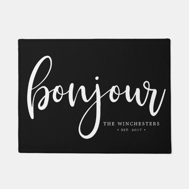 Felpudo Bonjour (con nombre) (Anverso)