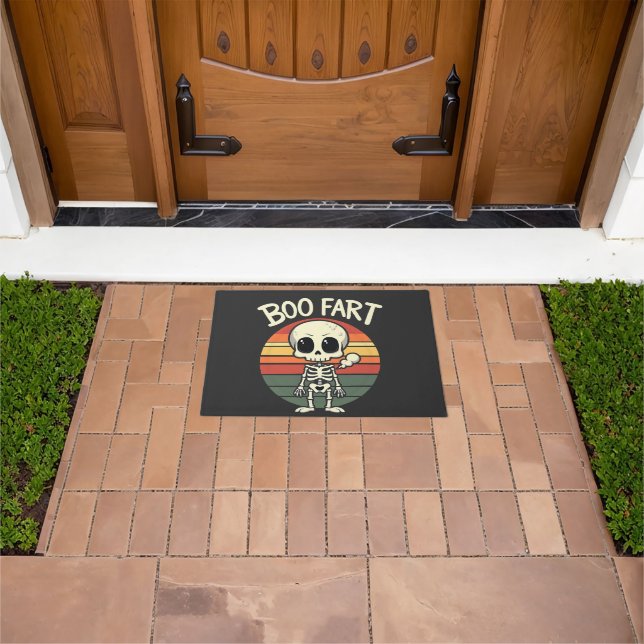 Felpudo Boo fart Funny Spooky Pastel Ghost Gótico Retro (Exterior)