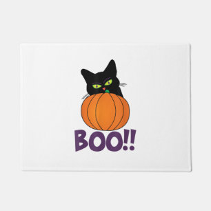 Felpudo Boo Gracioso Gato Gato Peeking Calabaza Halloween