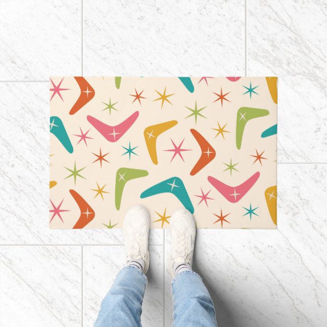 Felpudo Boomerang de mediados del siglo con estallidos ret (Interior)