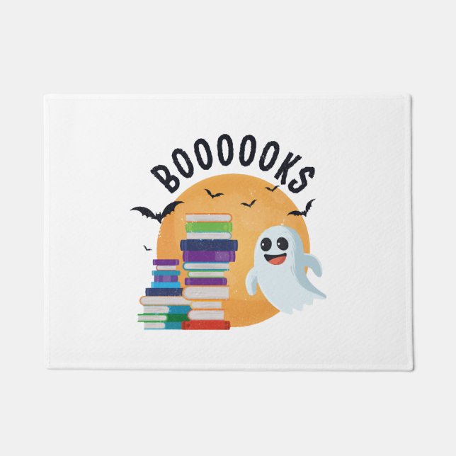 Felpudo Boooooks Halloween, Booooks Cute Halloween    (Anverso)