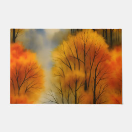 Felpudo Bosque Rústico Otoño - Acuarela Caída