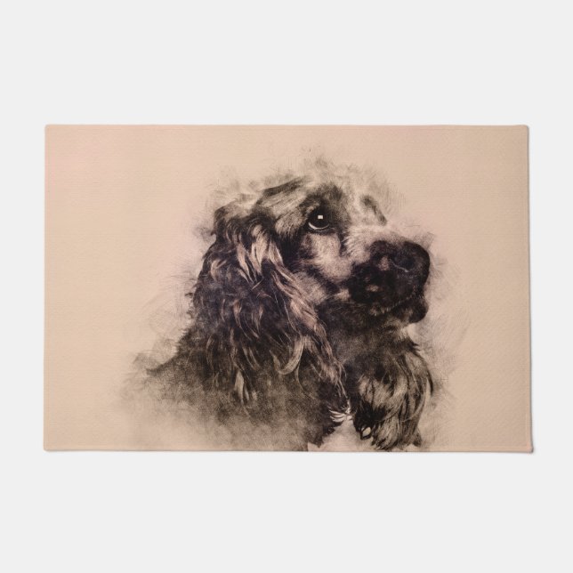 Felpudo Bosquejo de cocker spaniel del inglés (Anverso)