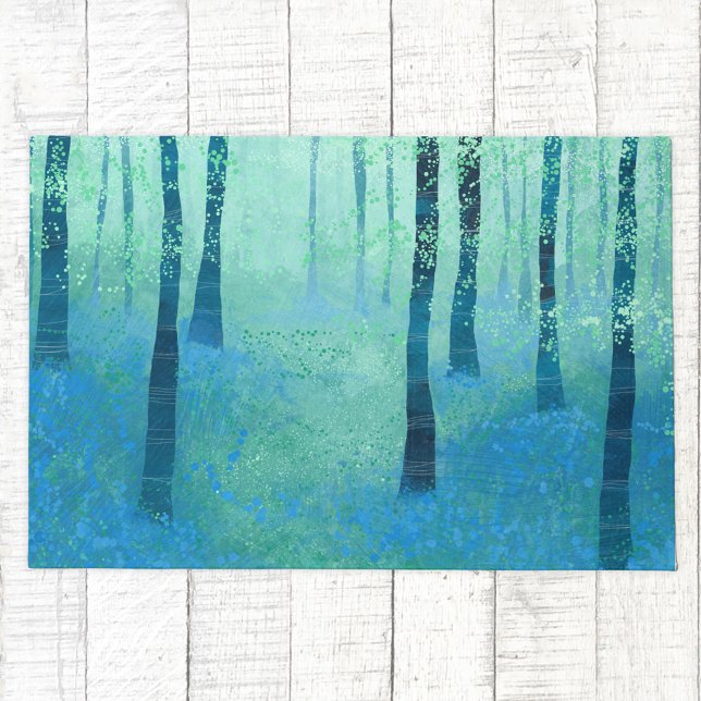 Felpudo Bosques Bluebell en el paisaje de primavera (Bluebell woodland forest landscape art doormat)