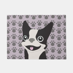 Felpudo Boston Terrier, lavanda púrpura