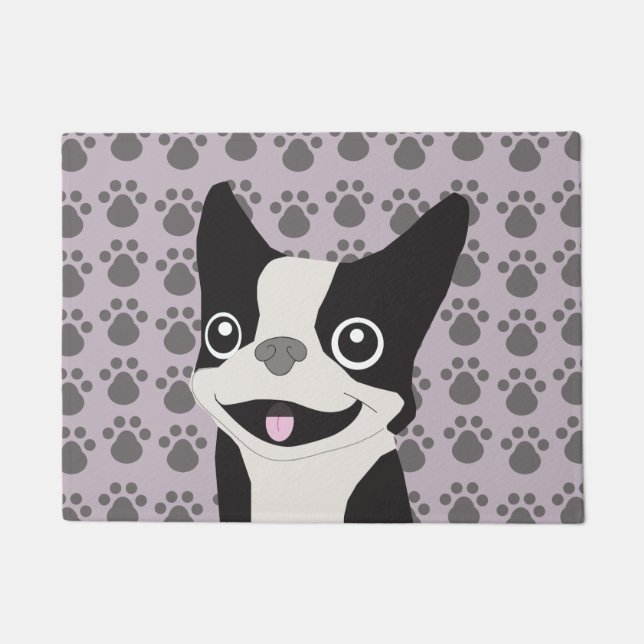 Felpudo Boston Terrier, lavanda púrpura (Anverso)