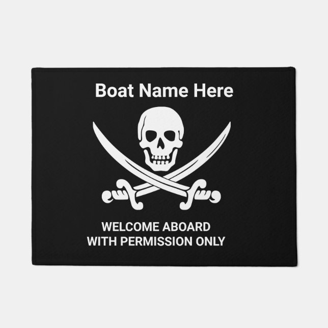 Felpudo Bote Personalizado pirata Jolly Rogers (Anverso)